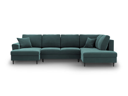 Kyoto Panoramic Corner Sofa With Bed Function And Box (7 Seats, 313x194x88) - Left/Right - Riviera Velvet