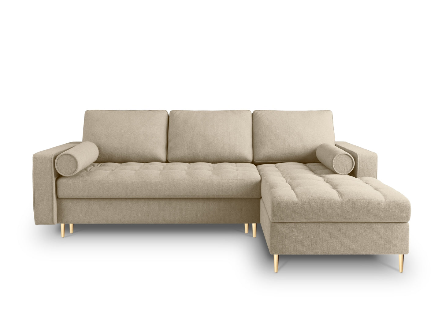 Aspen Corner Sofa with Bed Function and Box (5 Seaters) - Structured Fabric - Structured Fabric - Gallery image 2