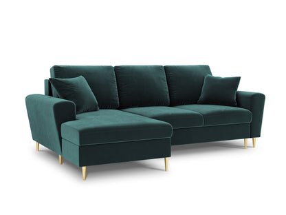 Kyoto Corner Sofa With Bed Function And Box (4 Seats, 241x145x88) - Left/Right - Riviera Velvet