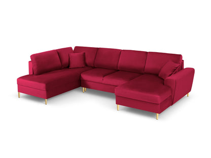 Kyoto Panoramic Corner Sofa With Bed Function And Box (7 Seats, 313x194x88) - Left/Right - Riviera Velvet