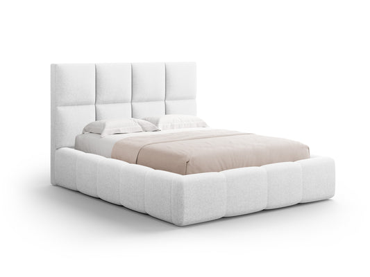Livigno Storage Bed with Headboard - Solid Structured Fabric