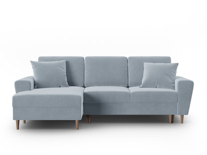 Kyoto Corner Sofa With Bed Function And Box (4 Seats, 241x145x88) - Left/Right - Riviera Velvet