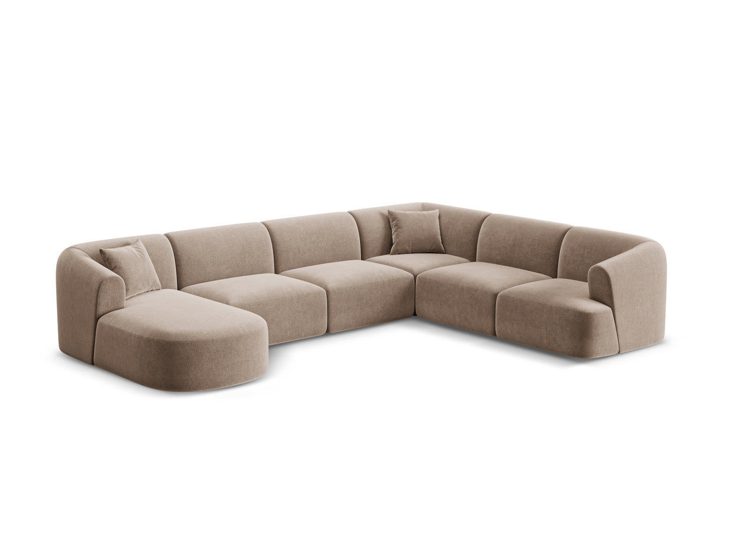 Campi Modular Panoramic Corner Sofa (7 Seats, 330x255x70) - Velvet - Gallery image 3