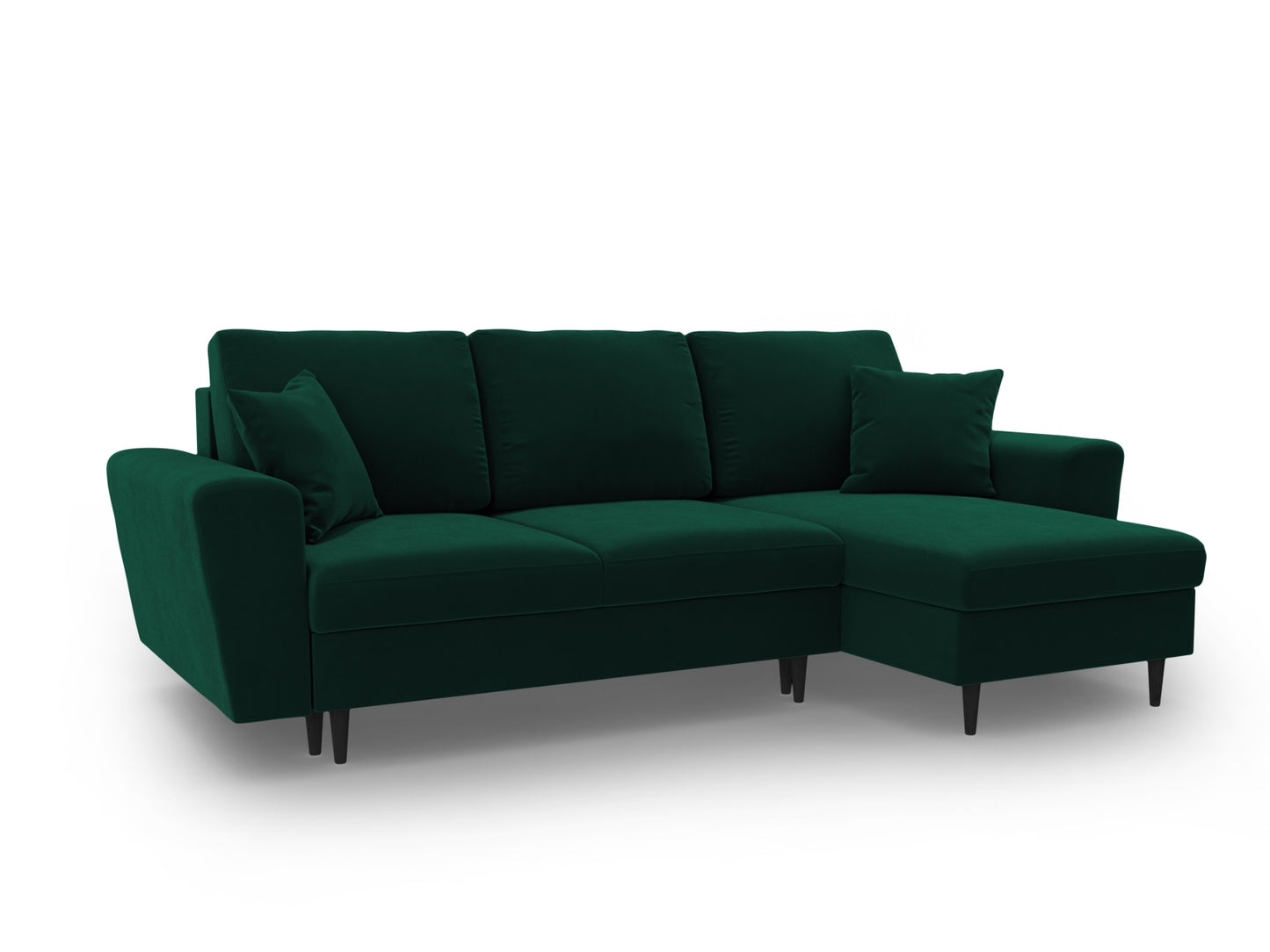 Kyoto Corner Sofa With Bed Function And Box (4 Seats, 241x145x88) - Riviera Velvet - Gallery image 2