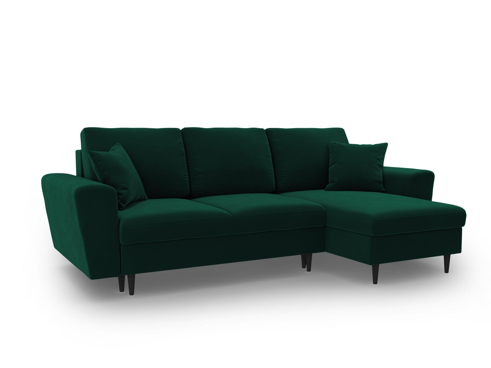 Kyoto Corner Sofa With Bed Function And Box (4 Seats, 241x145x88) - Riviera Velvet - Gallery image 2