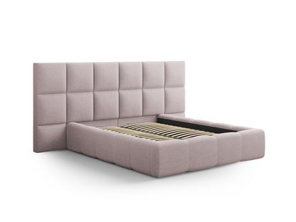 Livigno Storage Bed with Double Headboard - Solid Structured Fabric - Gallery image 6