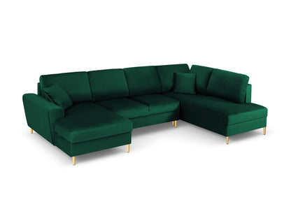 Kyoto Panoramic Corner Sofa With Bed Function And Box (7 Seats, 313x194x88) - Left/Right - Riviera Velvet