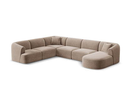 Campi Modular Panoramic Corner Sofa (7 Seats, 330x255x70) - Velvet - Gallery image 4