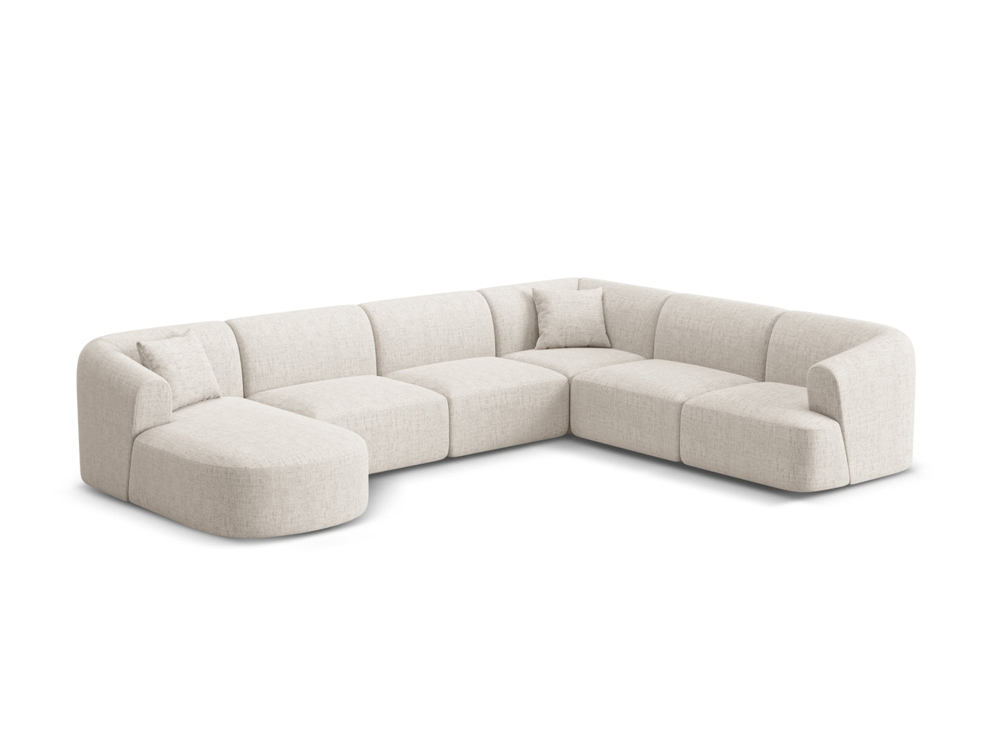 Campi Modular Panoramic Corner Sofa (7 Seats, 330x255x70) - Structured Fabric - Gallery image 2