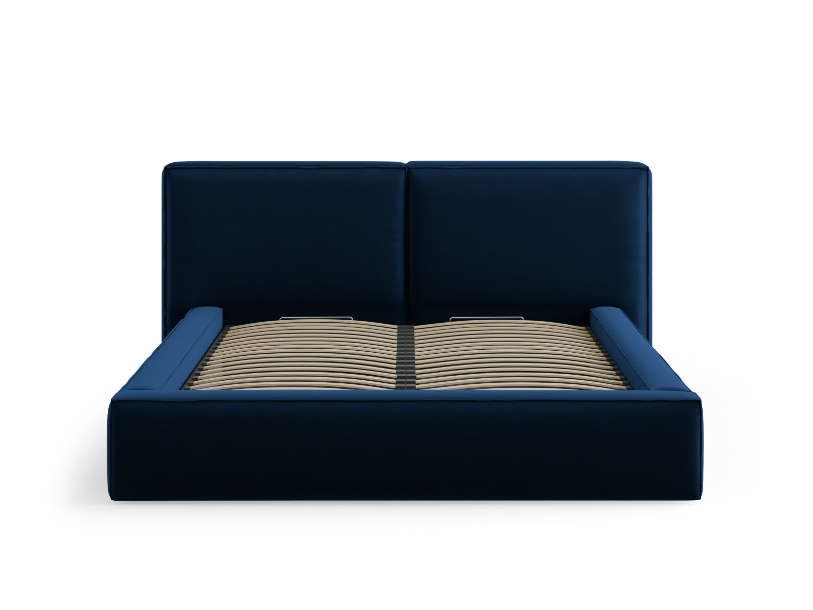 Arendal Storage Bed with Double Headboard (Velvet) - Royal Blue - 160x200