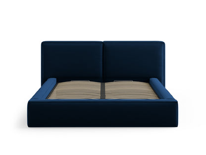 Arendal Storage Bed with Double Headboard (Velvet) - Royal Blue - 180x200