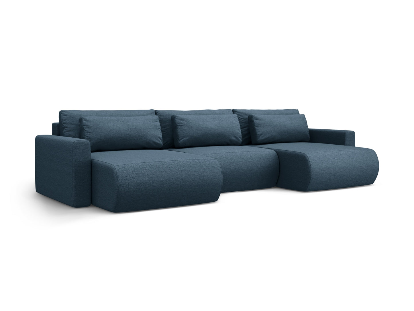 Belfast Panoramic Sofa with Box and Sleeping Function (4 Seats, 340x149x84) - Structured Fabric - Gallery image 2