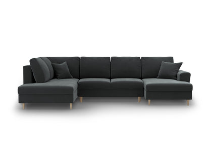 Kyoto Panoramic Corner Sofa With Bed Function And Box (7 Seats, 313x194x88) - Left/Right - Riviera Velvet