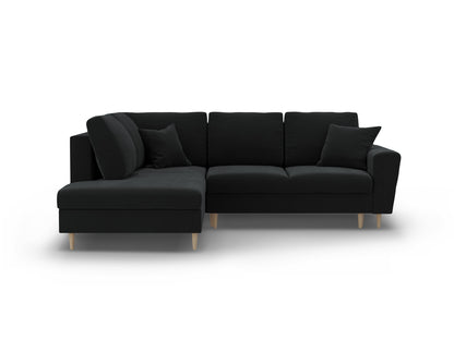 Kyoto Corner Sofa With Bed Function And Box (5 Seats, 243x194x88) - Left/Right - Riviera Velvet