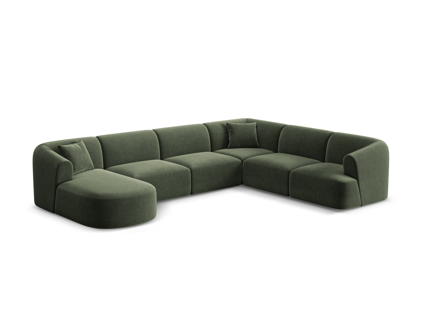 Campi Modular Panoramic Corner Sofa (7 Seats, 330x255x70) - Velvet - Gallery image 7