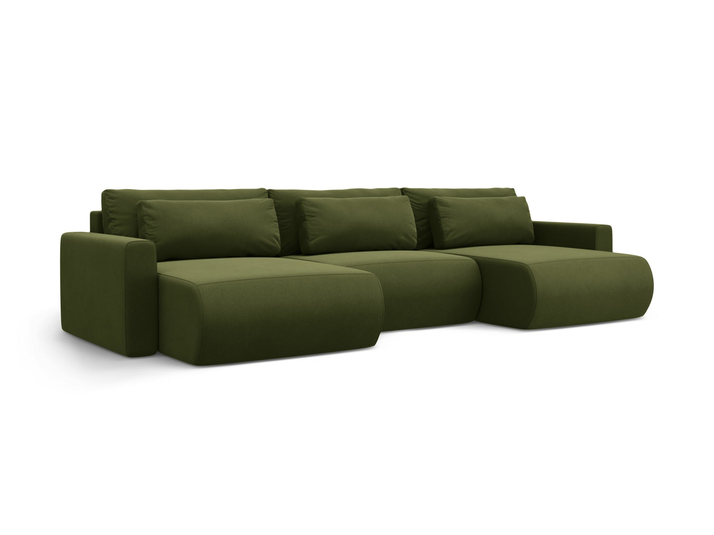 Belfast Panoramic Sofa with Box and Sleeping Function (4 Seats, 340x149x84) - Velvet - Gallery image 2