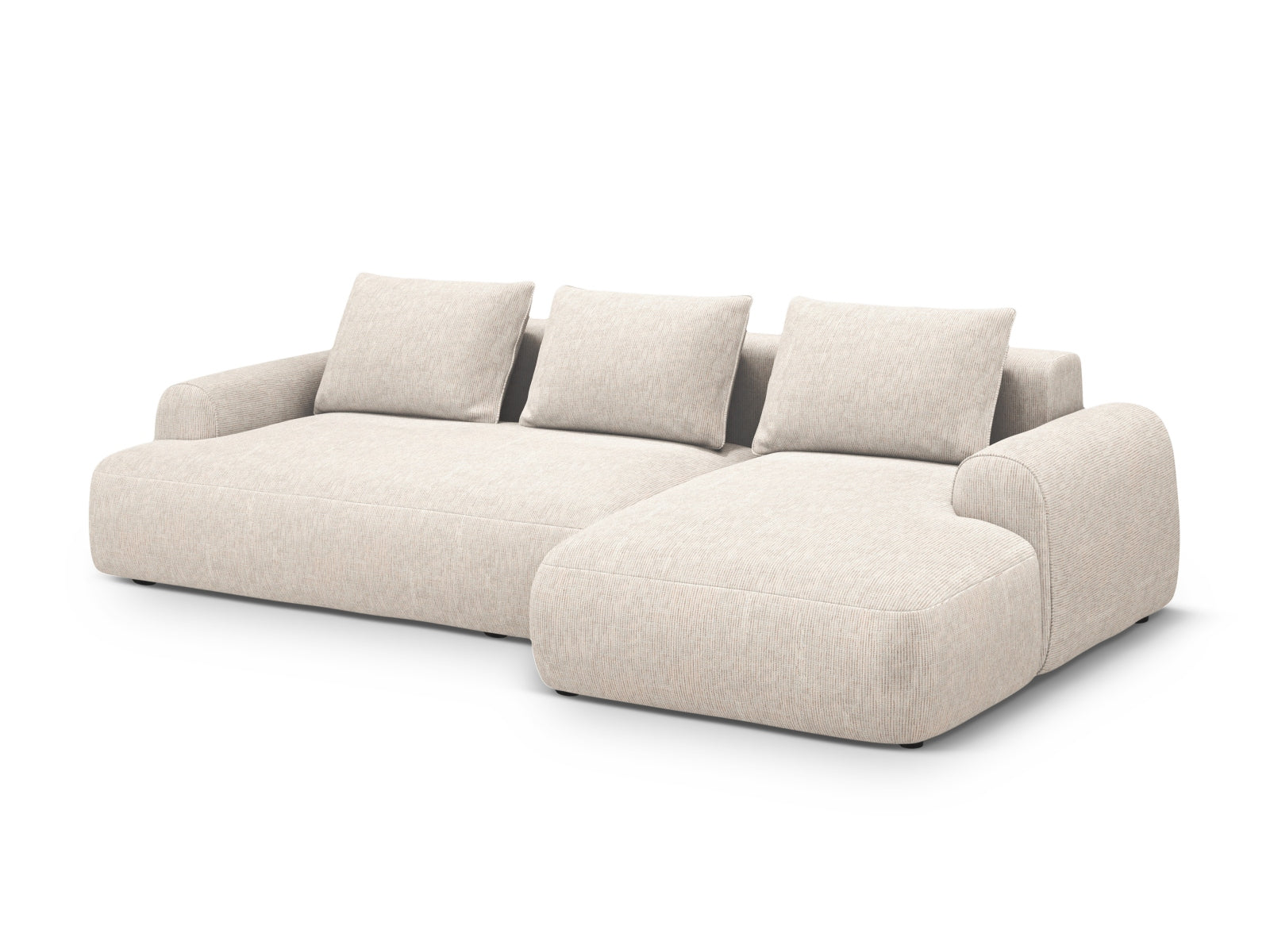 Calma Corner Sofa With Bed Function And Box (3 Seats, 275x142x84) - Structured Fabric - Gallery image 4