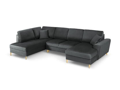 Kyoto Panoramic Corner Sofa With Bed Function And Box (7 Seats, 313x194x88) - Left/Right - Riviera Velvet