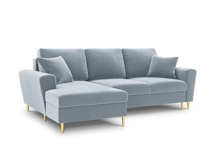 Kyoto Corner Sofa With Bed Function And Box (4 Seats, 241x145x88) - Left/Right - Riviera Velvet