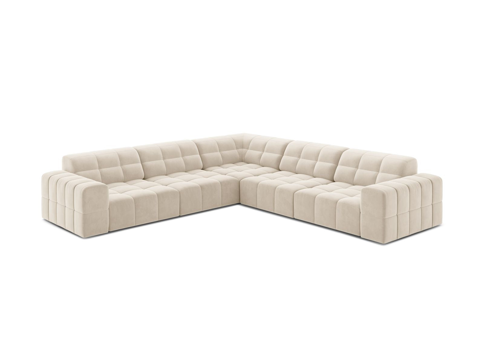Chicago Symmetrical Corner Sofa (4 Seats, 285x285x78) - Bluvel Velvet - Gallery image 5