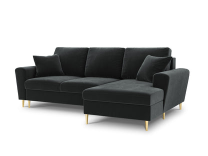 Kyoto Corner Sofa With Bed Function And Box (4 Seats, 241x145x88) - Left/Right - Riviera Velvet