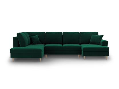 Kyoto Panoramic Corner Sofa With Bed Function And Box (7 Seats, 313x194x88) - Left/Right - Riviera Velvet