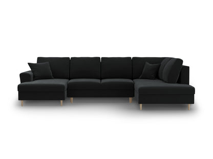 Kyoto Panoramic Corner Sofa With Bed Function And Box (7 Seats, 313x194x88) - Left/Right - Riviera Velvet