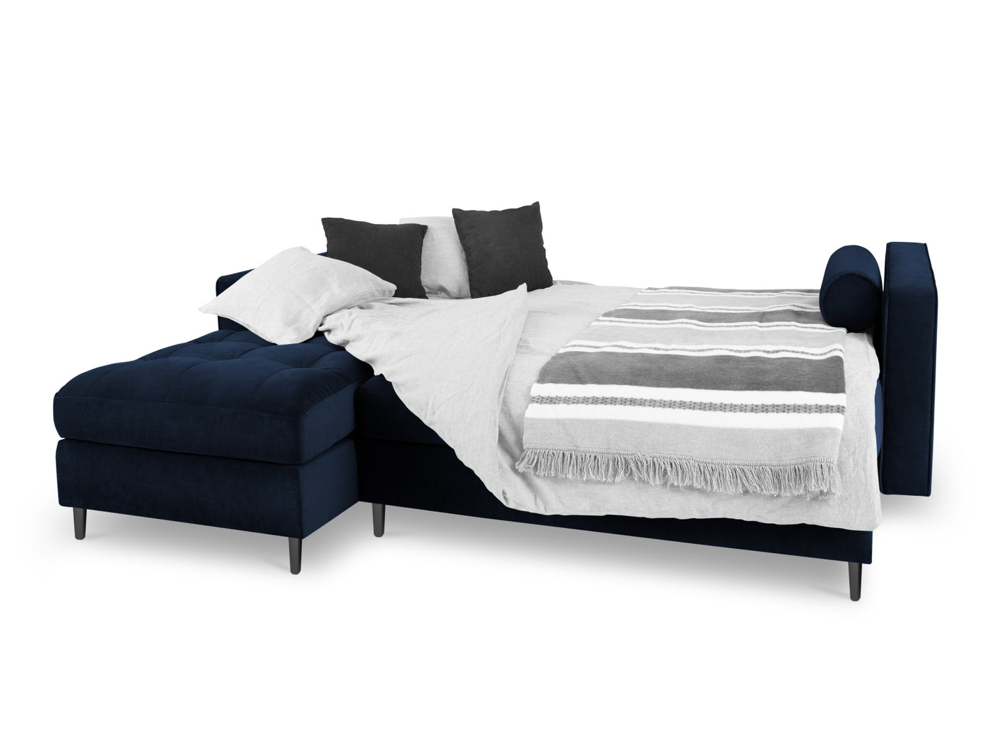 Aspen Corner Sofa with Bed Function and Box (5 Seaters) - Velvet - Velvet - Gallery image 5