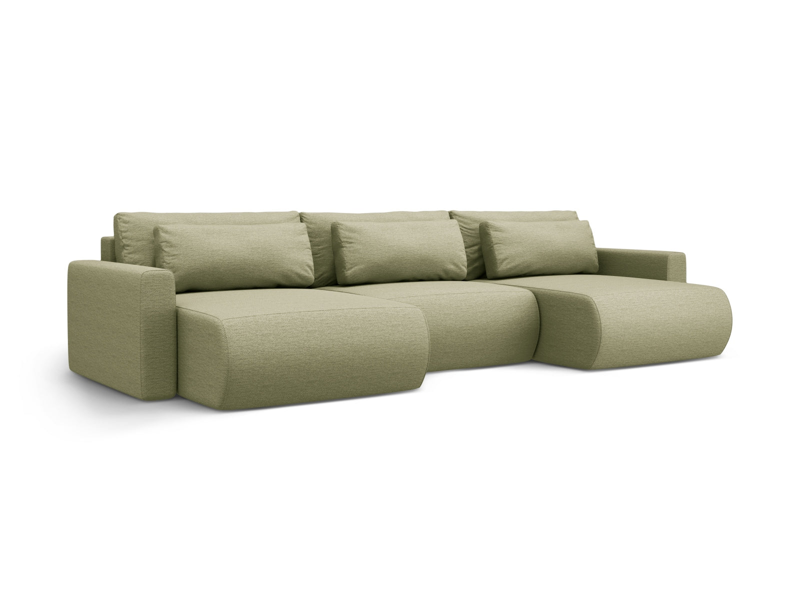 Belfast Panoramic Sofa with Box and Sleeping Function (4 Seats, 340x149x84) - Structured Fabric - Gallery image 6