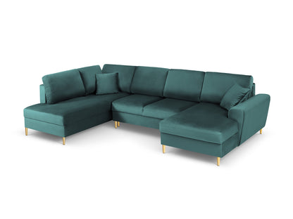 Kyoto Panoramic Corner Sofa With Bed Function And Box (7 Seats, 313x194x88) - Left/Right - Riviera Velvet