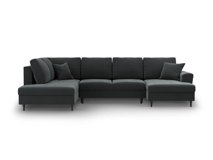 Kyoto Panoramic Corner Sofa With Bed Function And Box (7 Seats, 313x194x88) - Left/Right - Riviera Velvet
