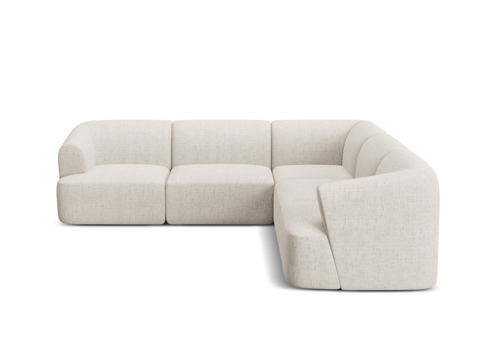 Campi Modular Symmetrical Corner Sofa (6 Seats, 255x255x70) - Structured Fabric - Gallery image 8
