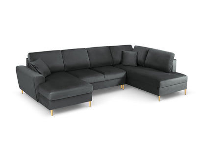 Kyoto Panoramic Corner Sofa With Bed Function And Box (7 Seats, 313x194x88) - Left/Right - Riviera Velvet