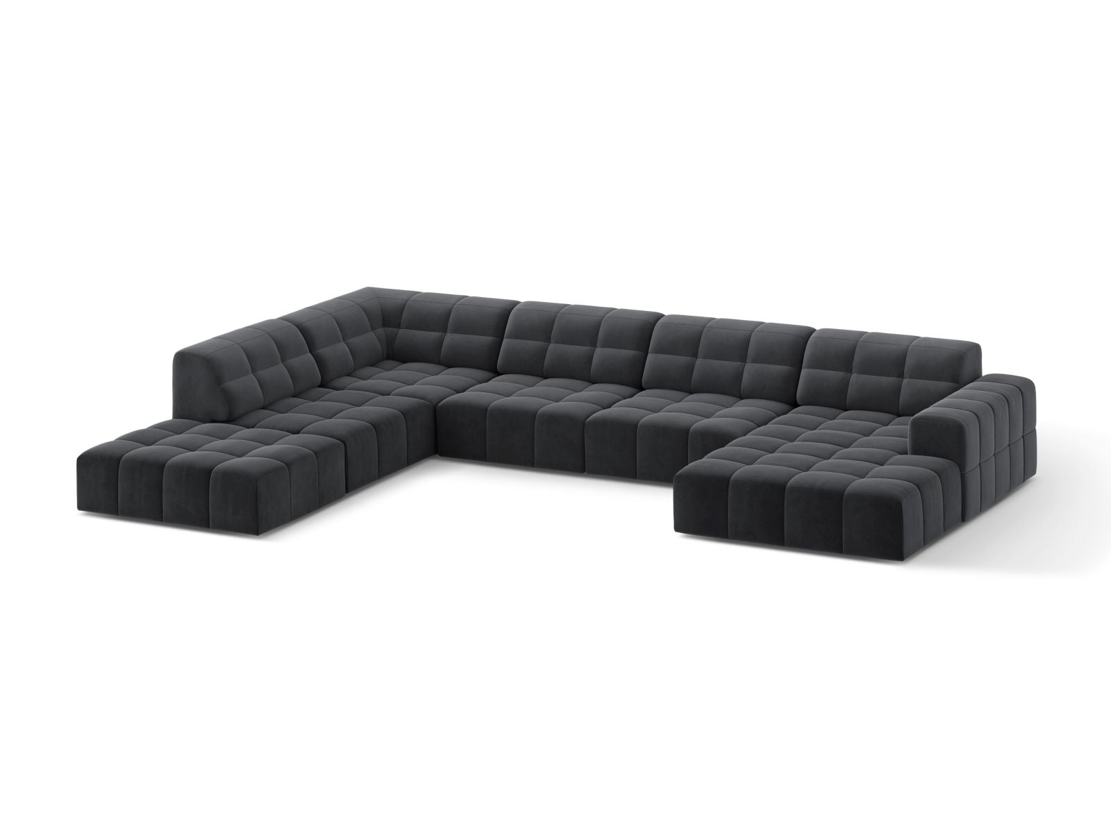 Chicago Panoramic Corner Sofa (7 Seats, 375x263x78) - Bluvel Velvet - Gallery image 7
