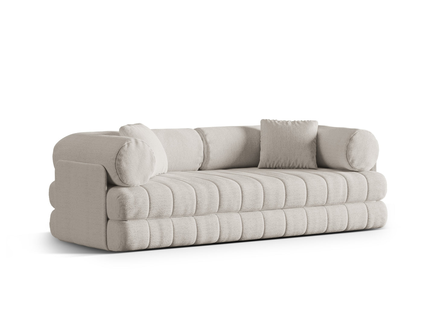 Kemi Sofa With Bed Function (3 Seats, 206x95x70) - CORAL Boucle - Gallery image 3