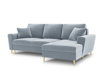 Kyoto Corner Sofa With Bed Function And Box (4 Seats, 241x145x88) - Left/Right - Riviera Velvet