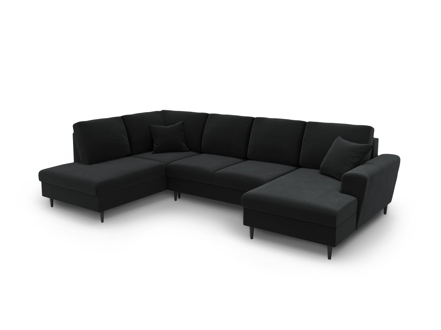 Kyoto Panoramic Corner Sofa With Bed Function And Box (7 Seats, 313x194x88) - Left/Right - Riviera Velvet - Gallery image 1