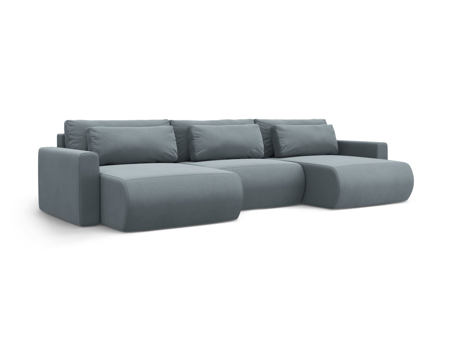 Belfast Panoramic Sofa with Box and Sleeping Function (4 Seats, 340x149x84) - Velvet - Gallery image 4