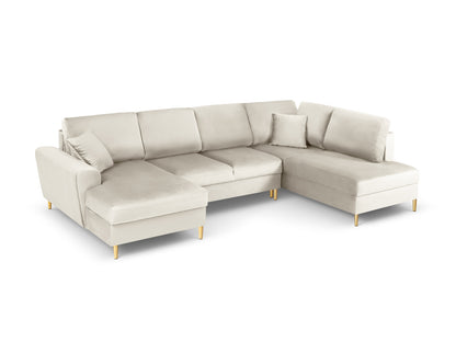 Kyoto Panoramic Corner Sofa With Bed Function And Box (7 Seats, 313x194x88) - Left/Right - Riviera Velvet