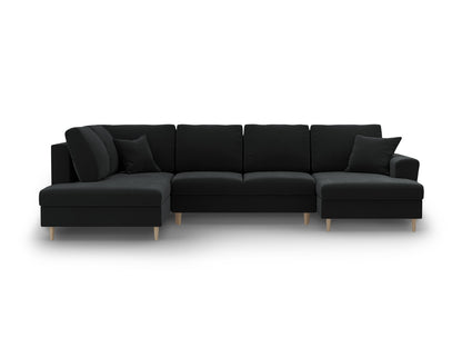 Kyoto Panoramic Corner Sofa With Bed Function And Box (7 Seats, 313x194x88) - Left/Right - Riviera Velvet