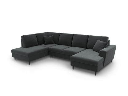 Kyoto Panoramic Corner Sofa With Bed Function And Box (7 Seats, 313x194x88) - Left/Right - Riviera Velvet - Gallery image 7