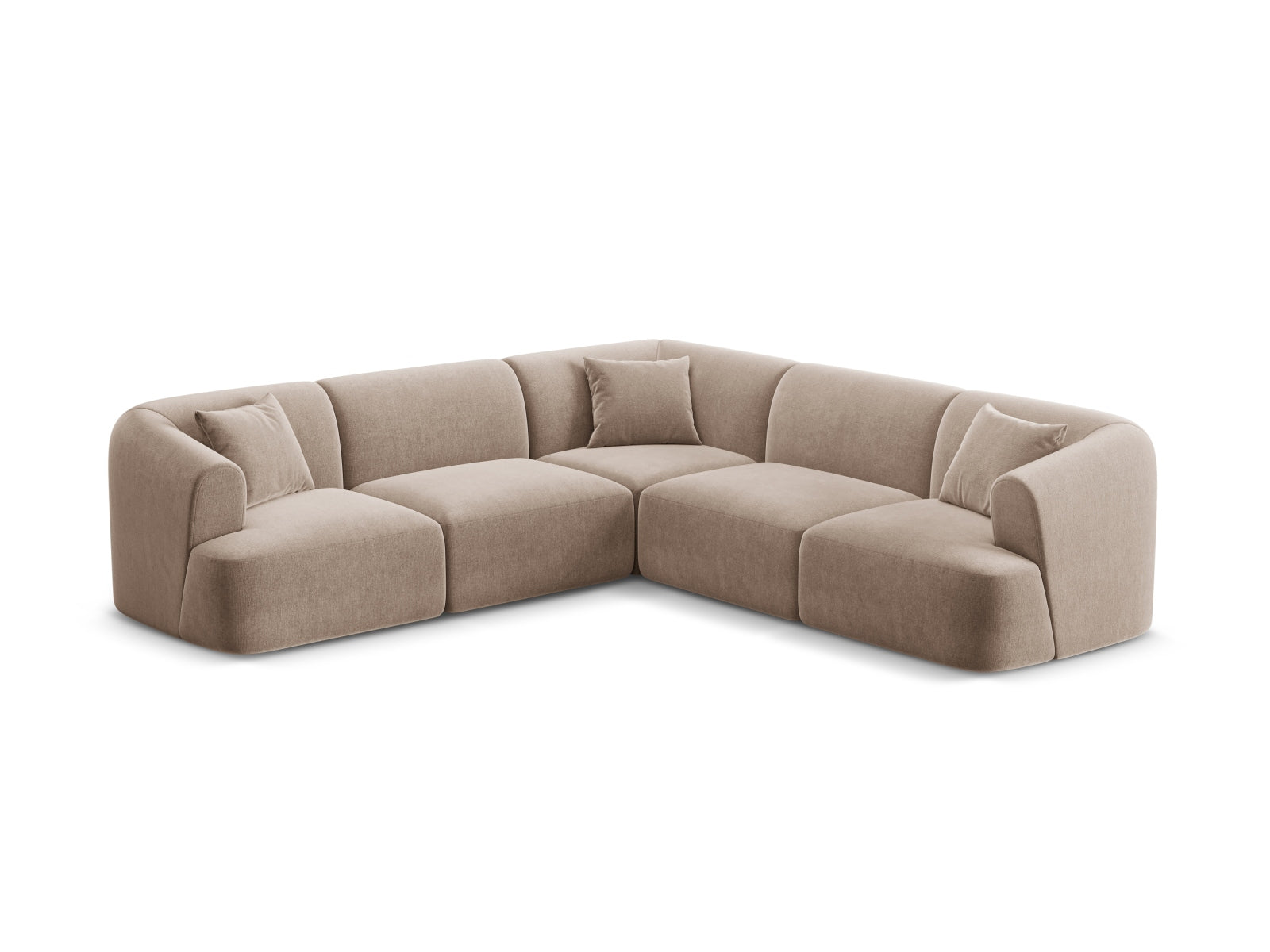 Campi Modular Symmetrical Corner Sofa (6 Seats, 255x255x70) - Velvet - Gallery image 2