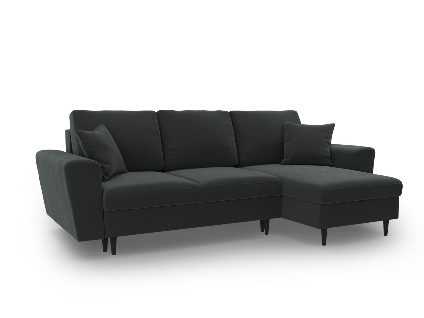 Kyoto Corner Sofa With Bed Function And Box (4 Seats, 241x145x88) - Riviera Velvet - Gallery image 4