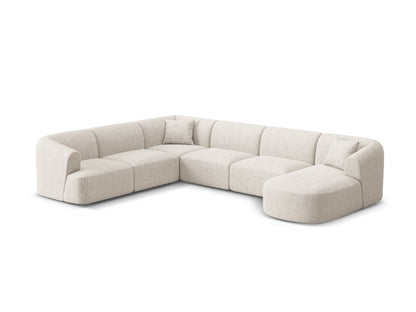 Campi Modular Panoramic Corner Sofa (7 Seats, 330x255x70) - Structured Fabric - Gallery image 1