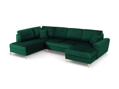 Kyoto Panoramic Corner Sofa With Bed Function And Box (7 Seats, 313x194x88) - Left/Right - Riviera Velvet