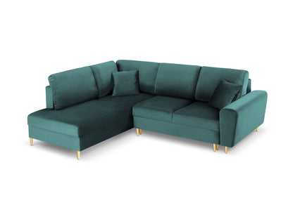 Kyoto Corner Sofa With Bed Function And Box (5 Seats, 243x194x88) - Left/Right - Riviera Velvet