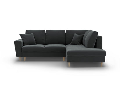 Kyoto Corner Sofa With Bed Function And Box (5 Seats, 243x194x88) - Left/Right - Riviera Velvet