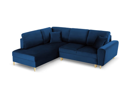 Kyoto Corner Sofa With Bed Function And Box (5 Seats, 243x194x88) - Left/Right - Riviera Velvet