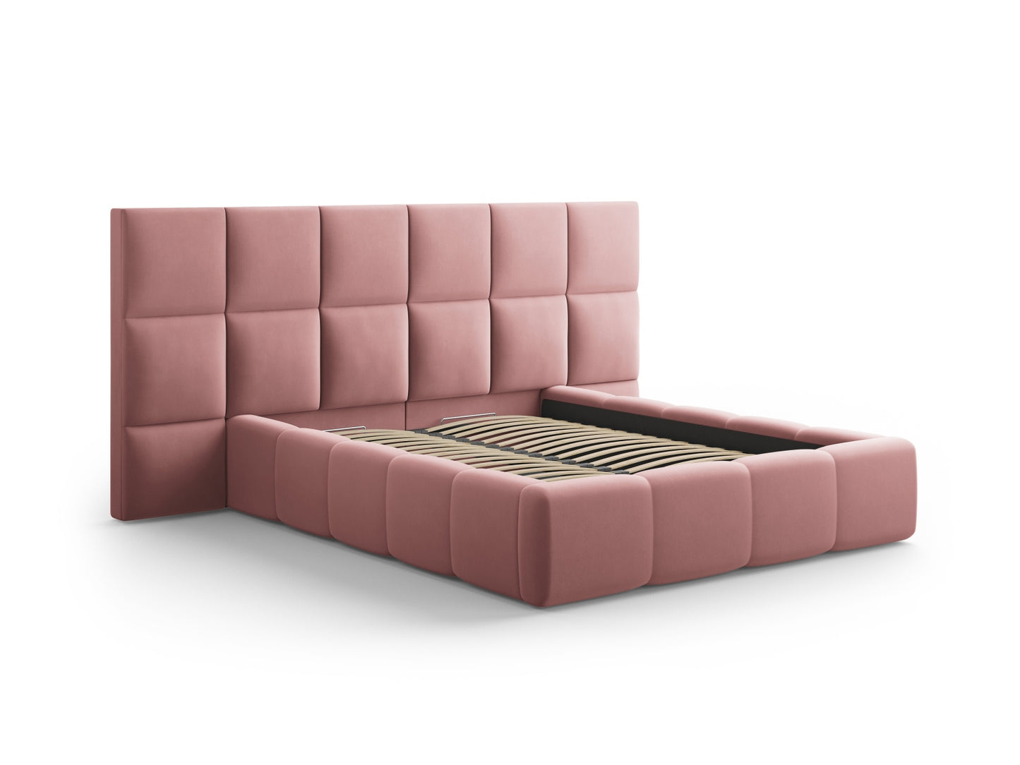 Livigno Storage Bed with Double Headboard - Bluvel Velvet - Gallery image 6