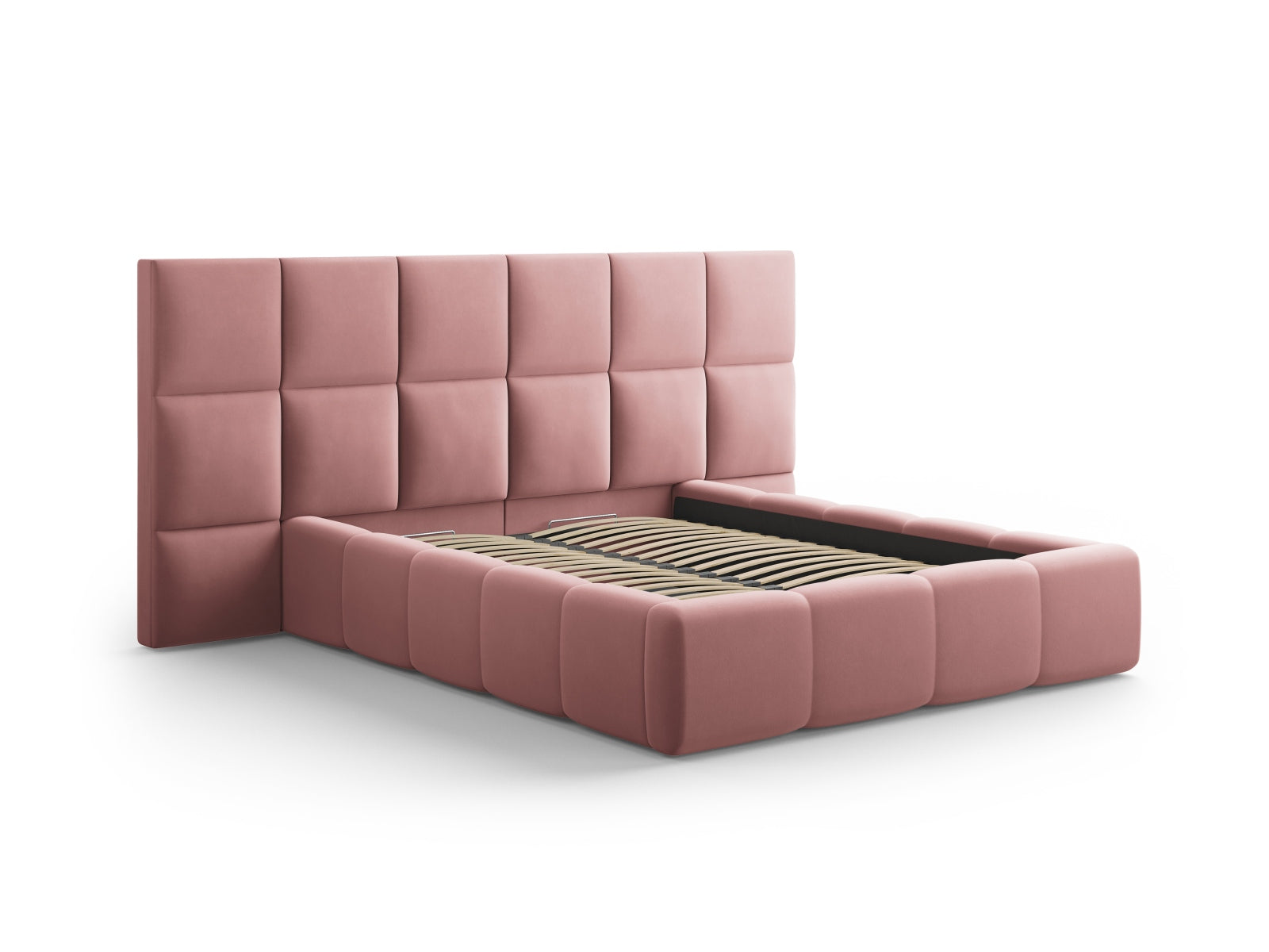 Livigno Storage Bed with Double Headboard - Bluvel Velvet - Gallery image 6